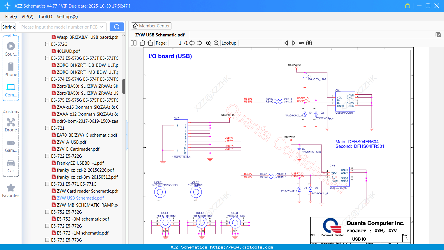 Laptop ACER ZYW USB Schematic
